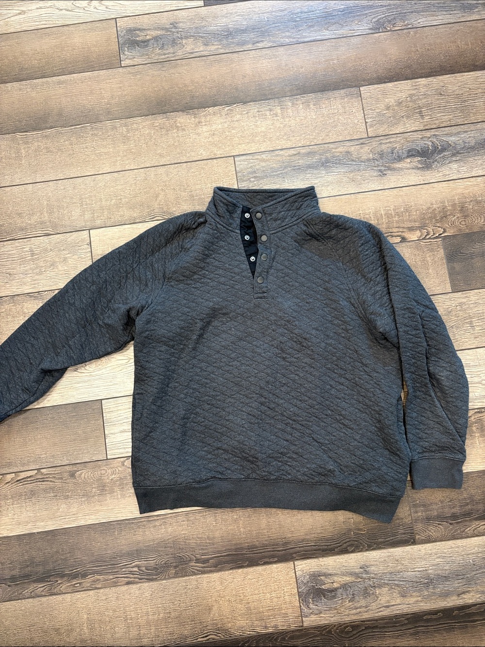 Goodfellow & Co Dark Gray Quilted Button Sweater